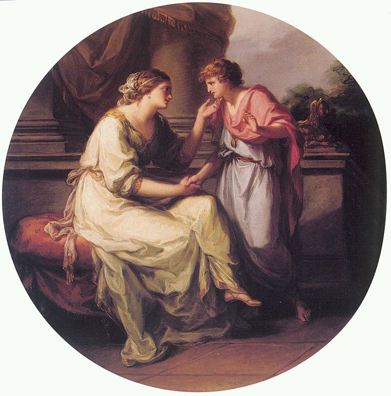 Angelica Kauffmann Papirius Pratextatus Entreated by his Mother to Disclose the Secrets of the Deliberations of the Rom oil painting image